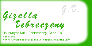 gizella debreczeny business card